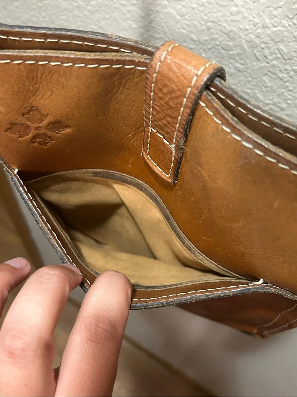 Patricia Nash Saddle Brown Leather Crossbody Bag